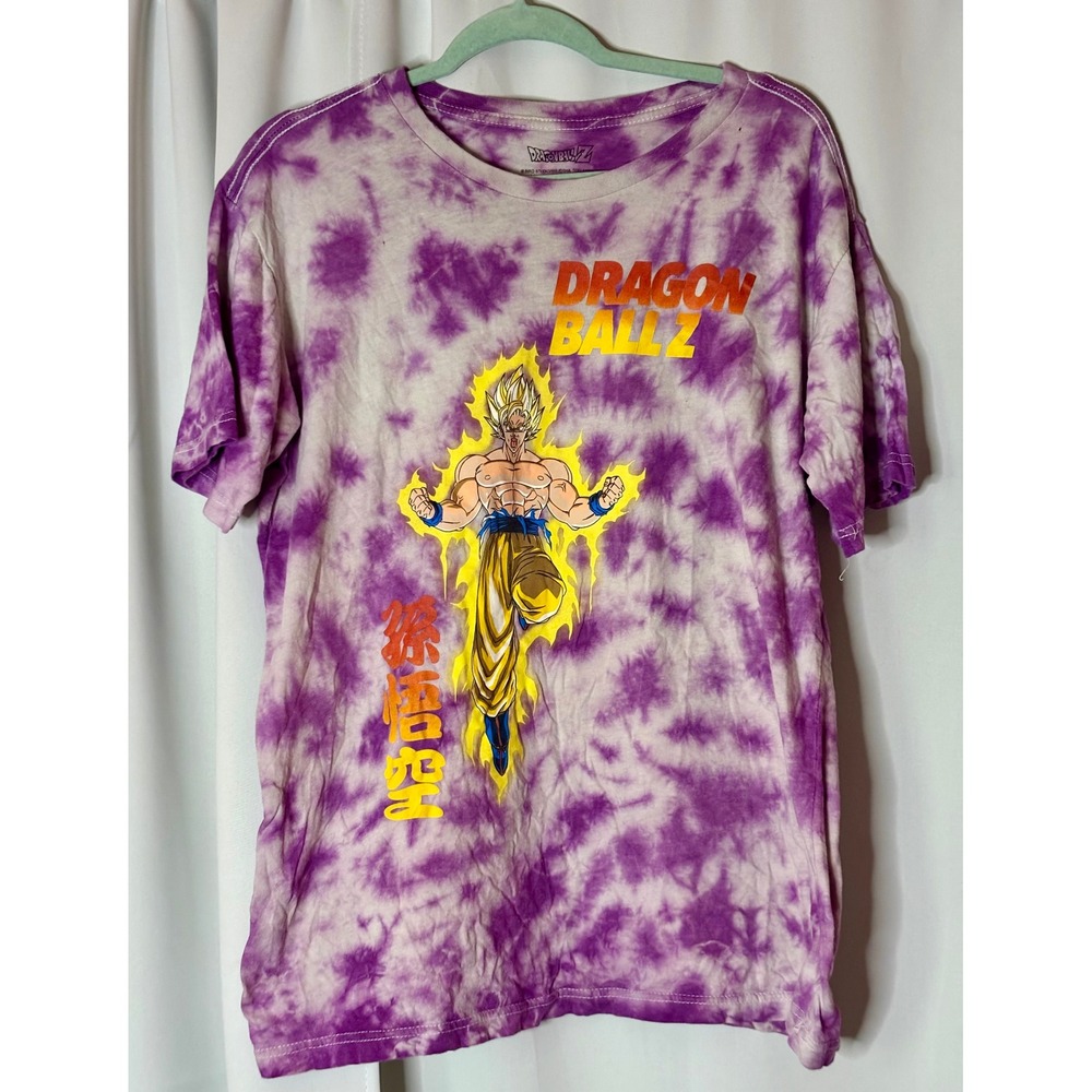 Dragon Ball Z Powerd Goku Tie Dye Shirt Mens Medium Super Saiyan Anime Tee